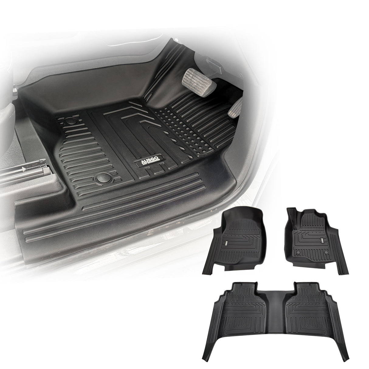 5D TPE Car Floor Mats for Chevrolet Silverado HD T1 Series 2021-Onwards