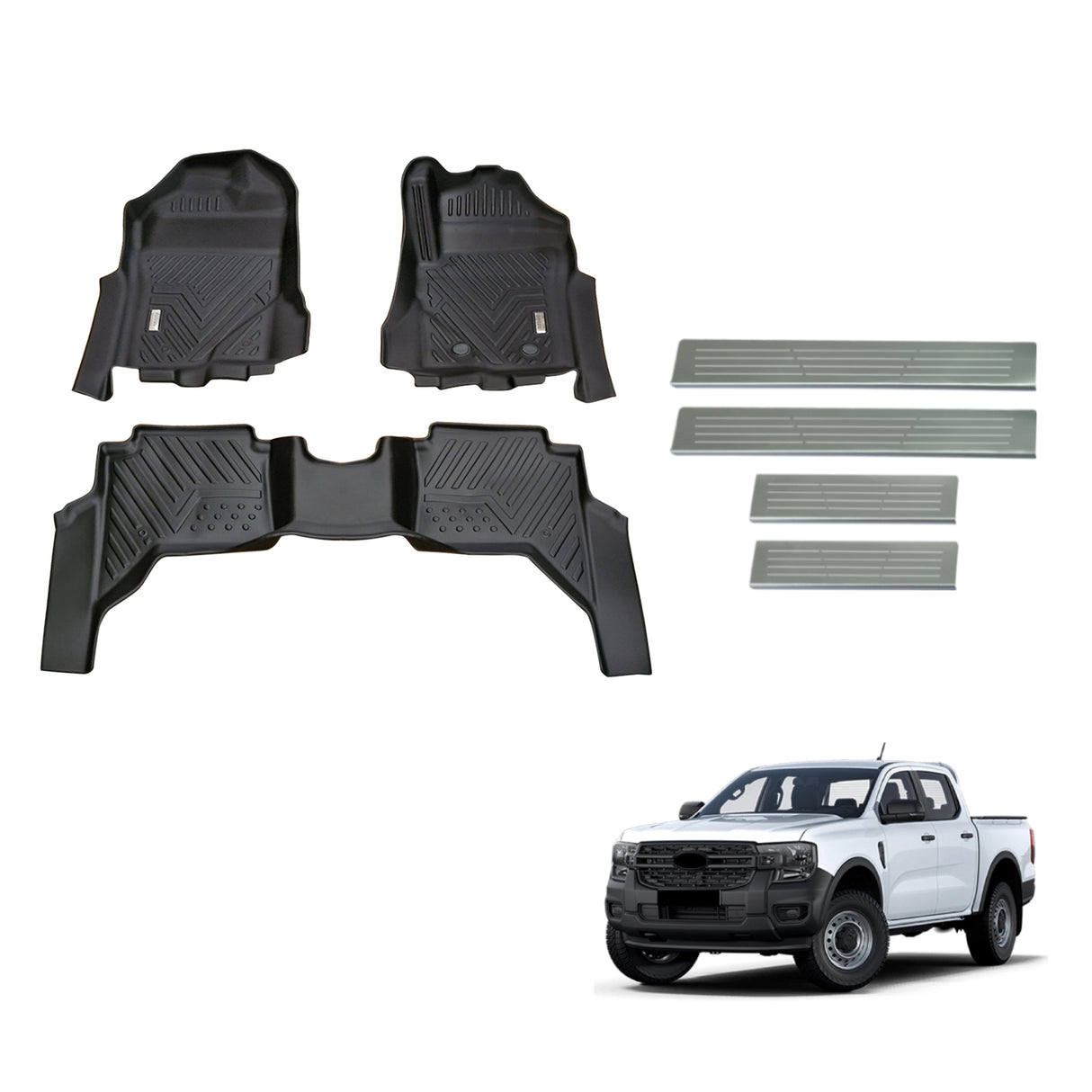 Floor Mats & Door Sill Protector for Ford Ranger Dual Cab 2022-Onwards