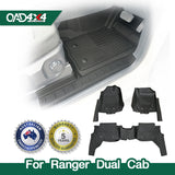 Injection 5D Car Floor Mats for Ford Ranger Dual Cab Next-Gen 2022-Onwards