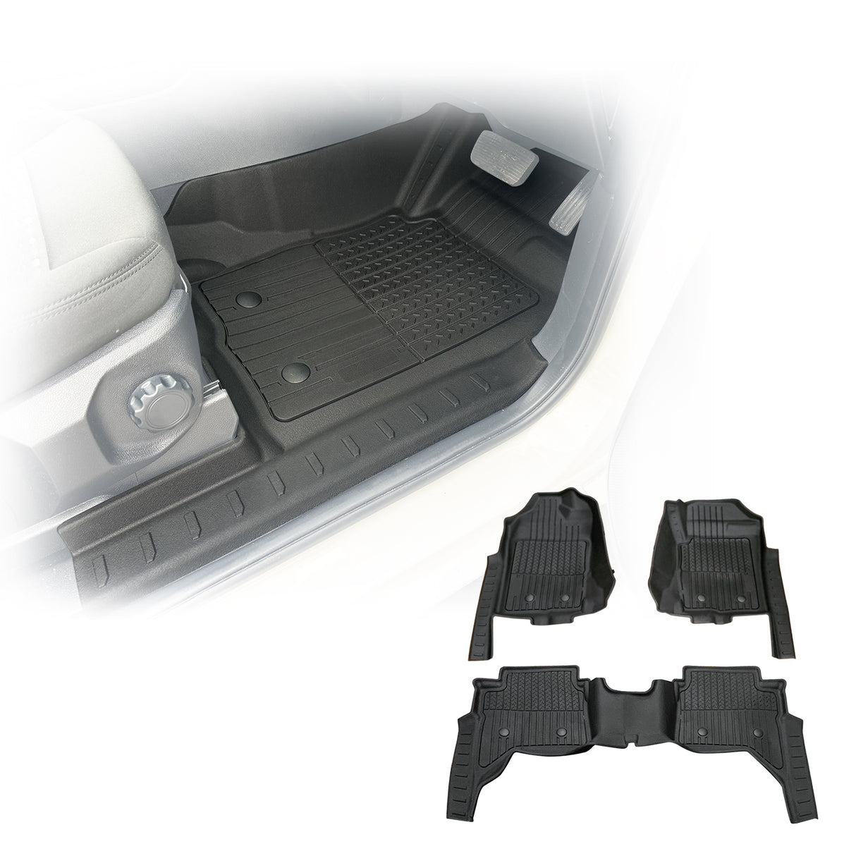 Injection 5D Car Floor Mats for Ford Ranger Dual Cab Next-Gen 2022-Onwards