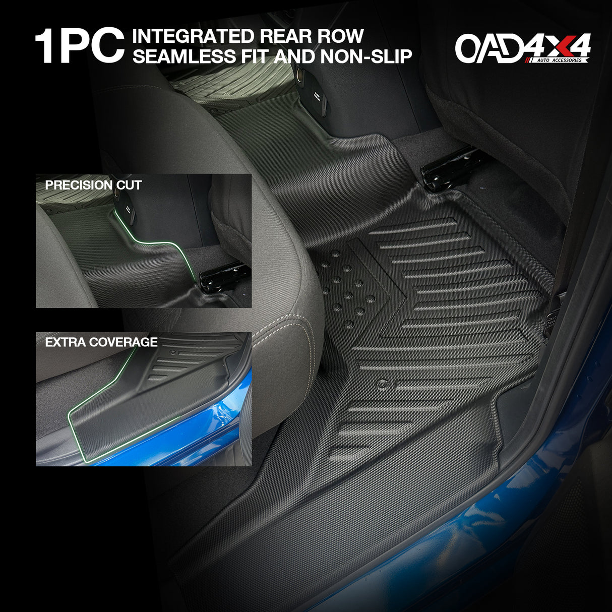 5D TPE Car Floor Mats for Ford Ranger Dual Cab 2022-Onwards