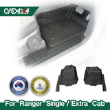 Injection 5D TPE Car Floor Mats for Ford Ranger Single / Extra Cab 2022-Onwards