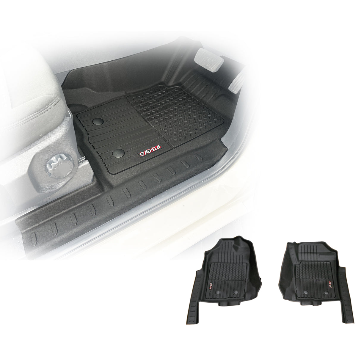 Injection 5D TPE Car Floor Mats for Ford Ranger Single / Extra Cab 2022-Onwards