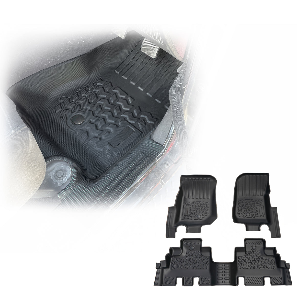 5D TPE Car Floor Mats for Jeep Wrangler JK Series 2007-2018