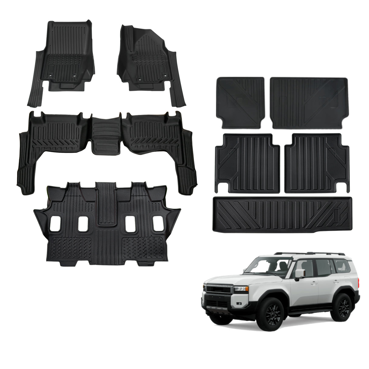 5D TPE Car Floor Mats for Toyota LandCruiser Prado 250 LC250 2024-Onwards