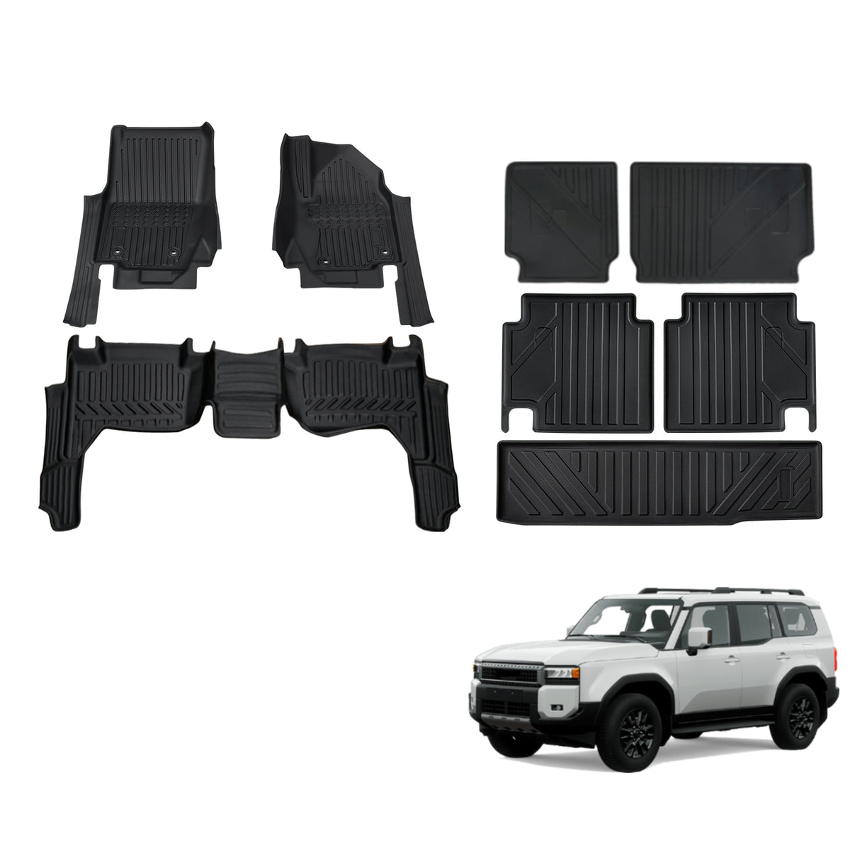 5D TPE Car Floor Mats for Toyota LandCruiser Prado 250 LC250 2024-Onwards