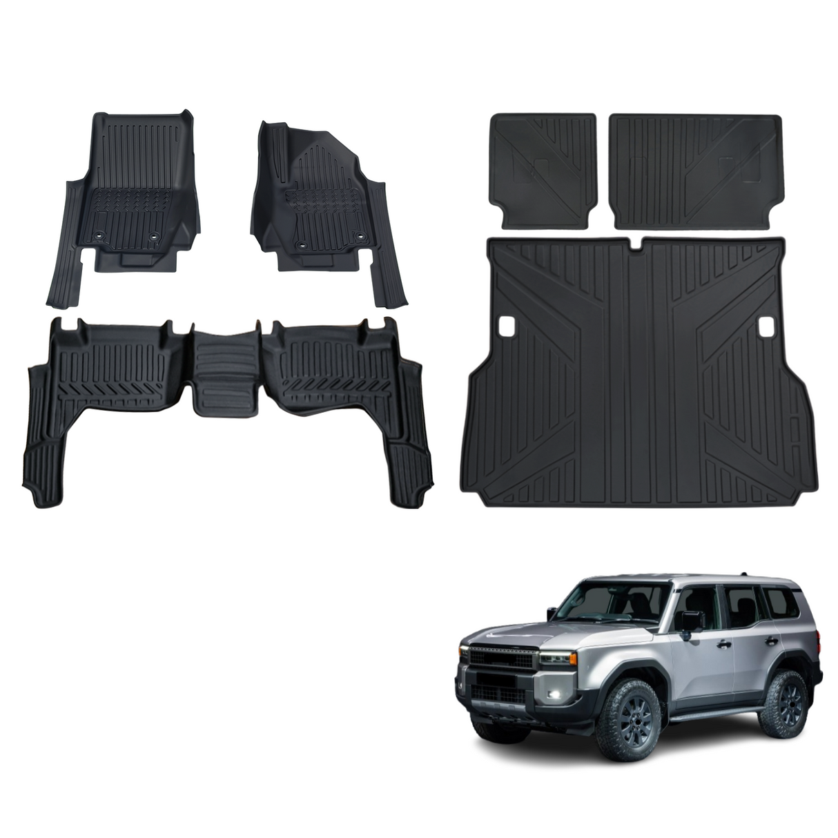 5D TPE Car Floor Mats for Toyota LandCruiser Prado 250 LC250 2024-Onwards