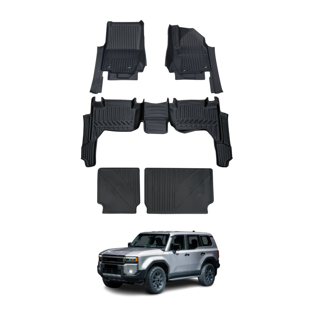 5D TPE Car Floor Mats for Toyota LandCruiser Prado 250 LC250 2024-Onwards