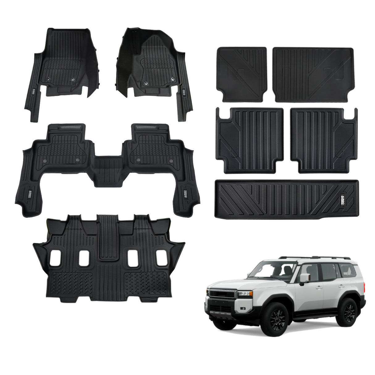 Injection 7D Car Floor Mats for Toyota Land Cruiser Prado 250 LC250 2024-Onwards
