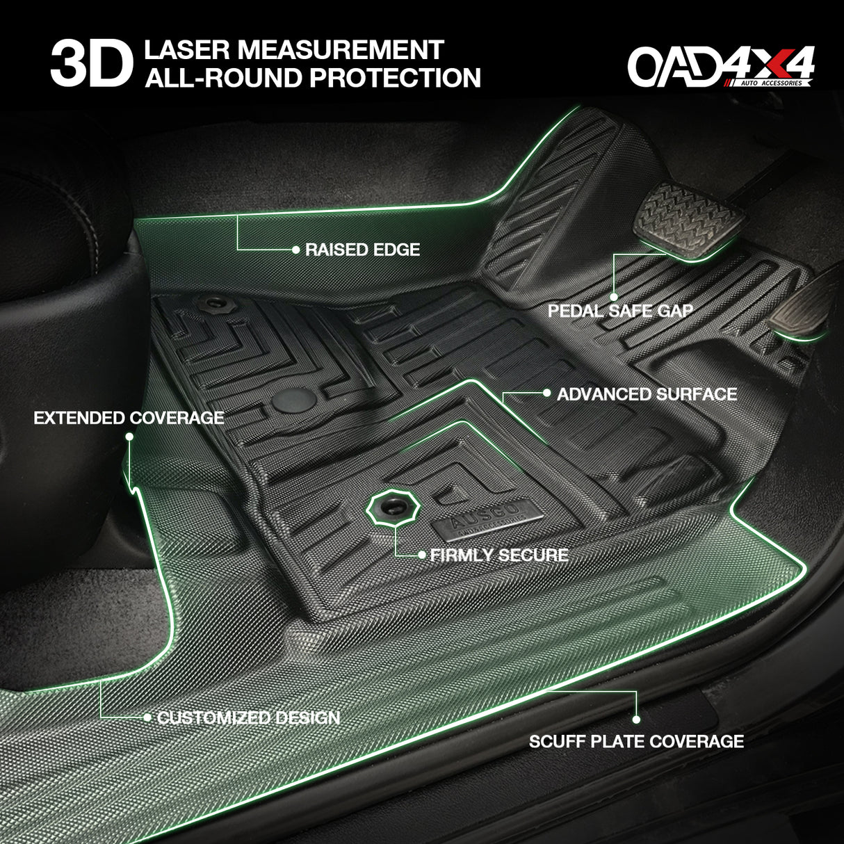 5D TPE Car Floor Mats for Lexus LX570 2008-2012