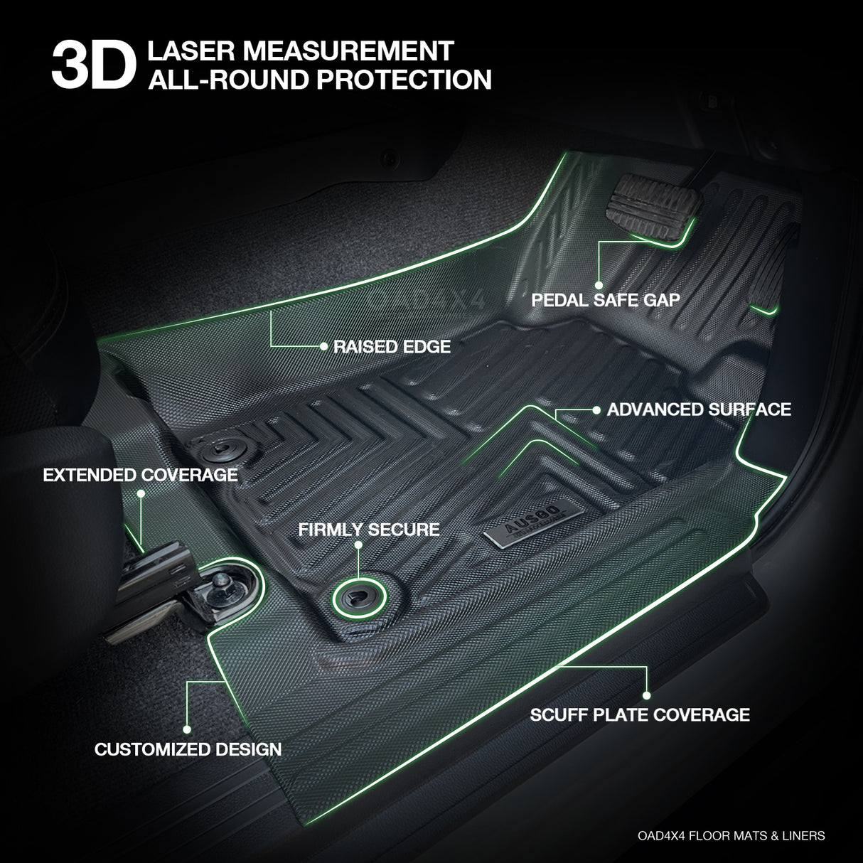 5D TPE Car Floor Mats for Mitsubishi Triton Dual Cab ML MN 2006-2015