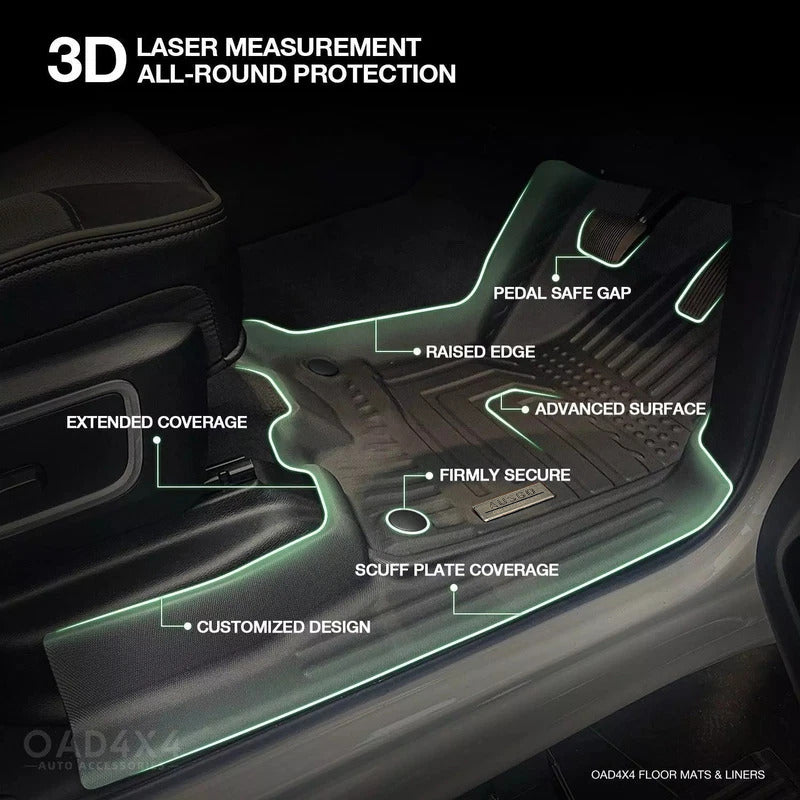 5D TPE Car Floor Mats for RAM 1500 DT Series Crew Cab 2020-2023