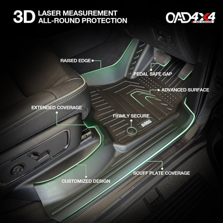 5D TPE Car Floor Mats for RAM 1500 DT Series Crew Cab 2023-Onwards