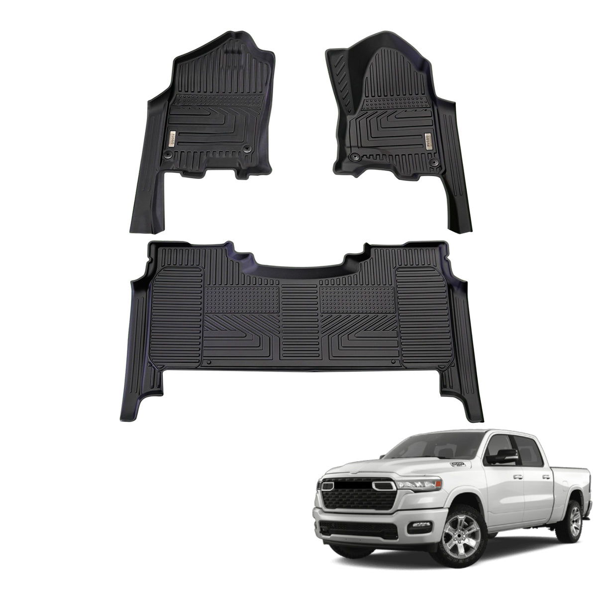 5D TPE Car Floor Mats for RAM 1500 DT Series Crew Cab 2023-Onwards