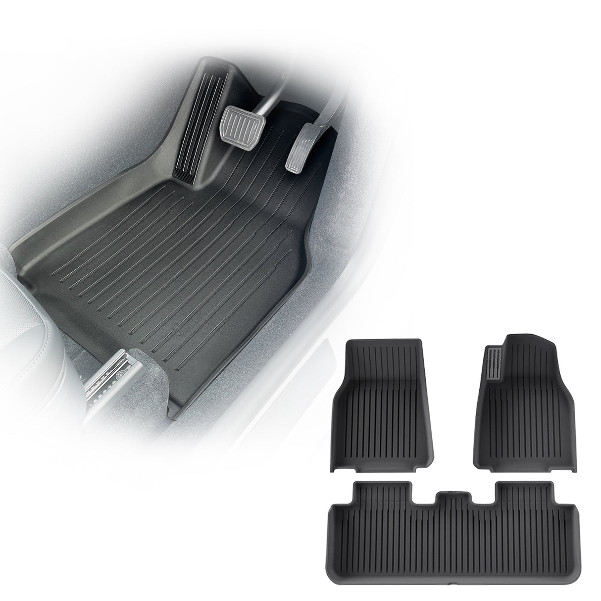 3D Injection Car Floor Mats for Tesla Model Y Juniper 5 Seats 2025-Onwards
