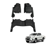 Injection 7D TPE Car Floor Mats for Toyota Hilux Dual Cab 2015-2025