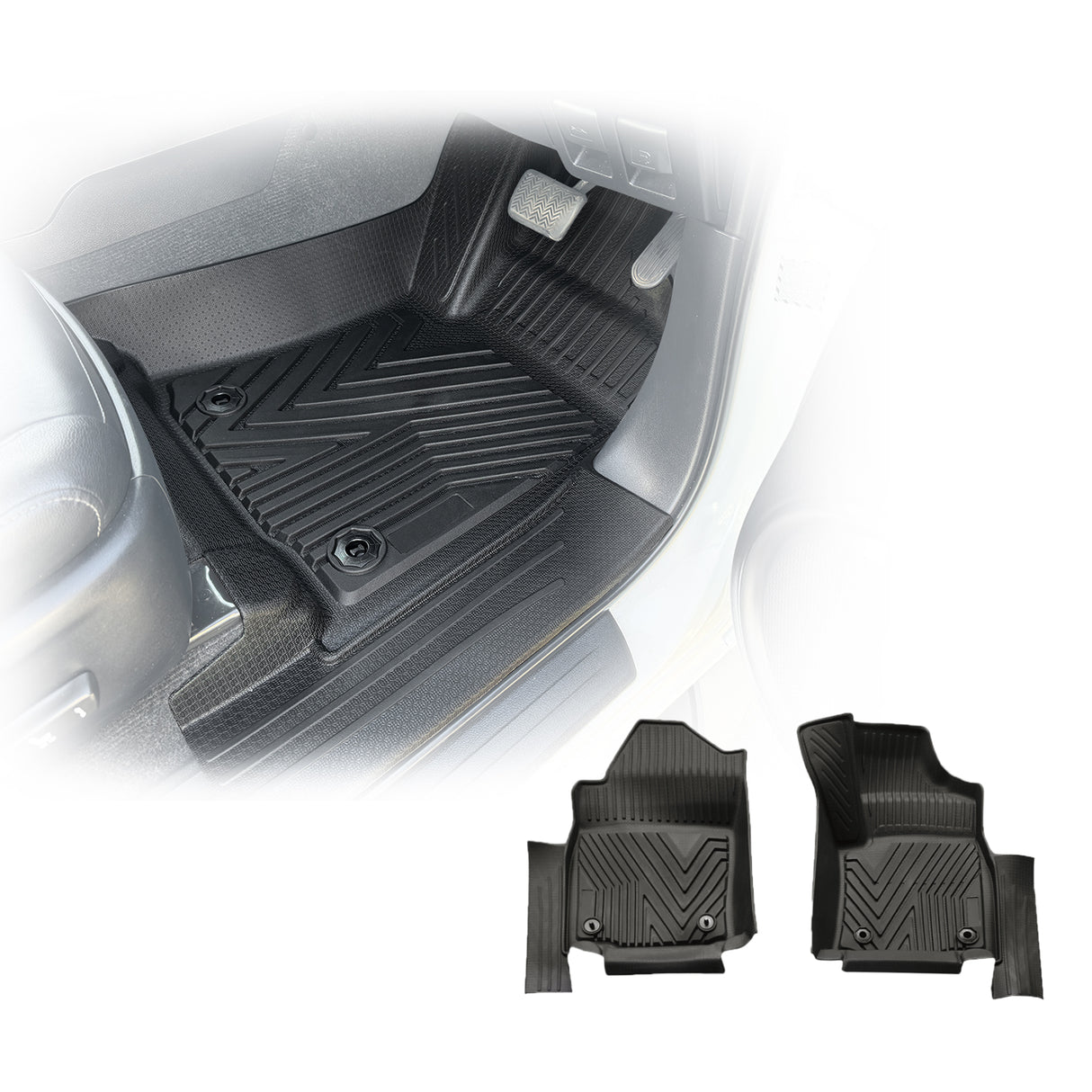 5D TPE Car Floor Mats for Toyota Hilux Single / Extra Cab 2015-Onwards