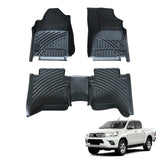3D Floor Mats Car Mats for Toyota Auto Hilux Dual Cab 2015-Onwards