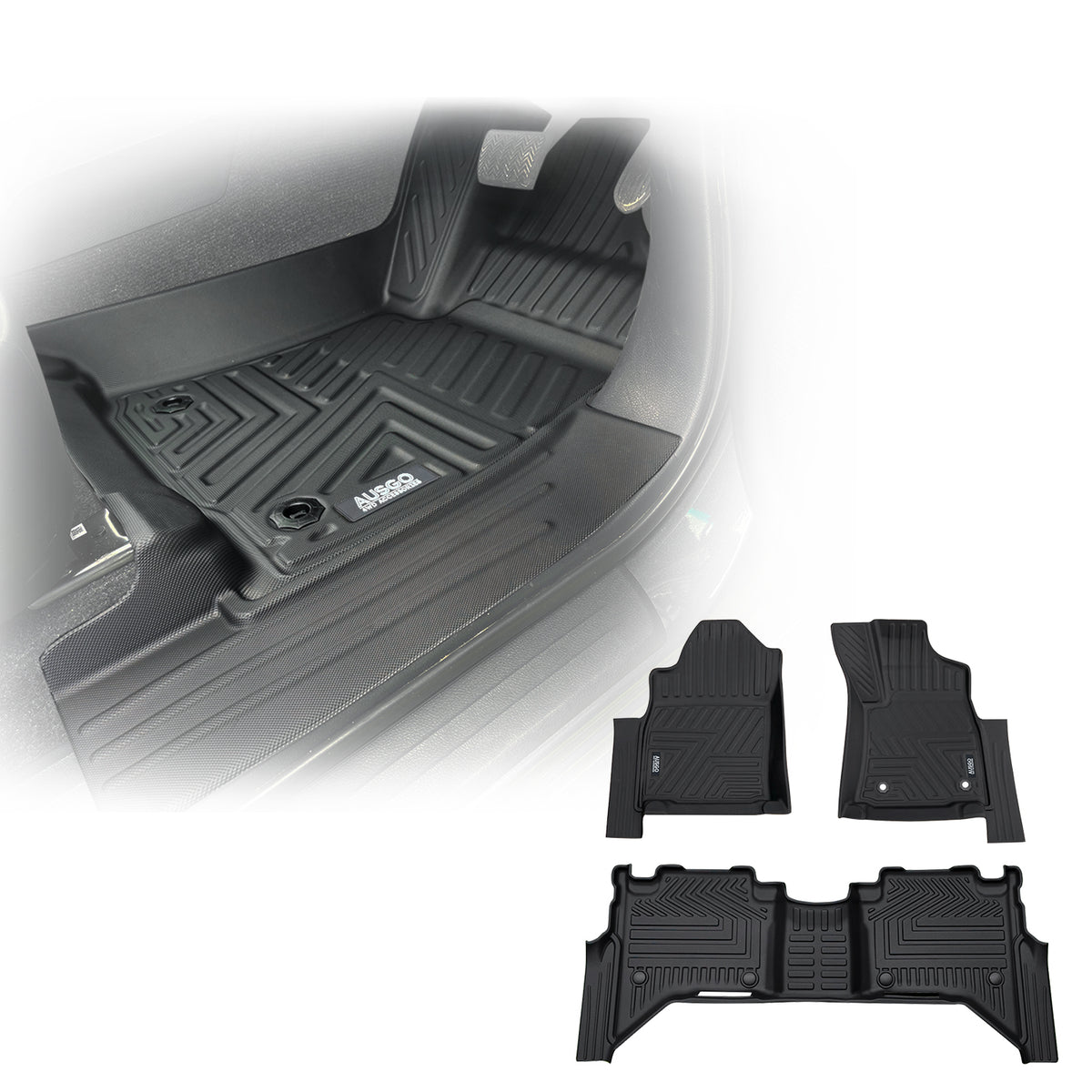 5D TPE Car Floor Mats for Toyota Hilux Dual Cab Hybrid/EV 2024-Onwards