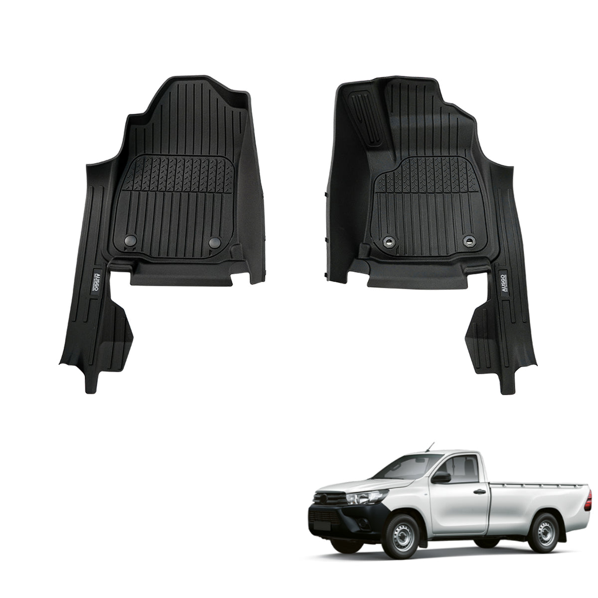 Injection 7D TPE Car Floor Mats for Toyota Hilux Single / Extra Cab 2015-2025