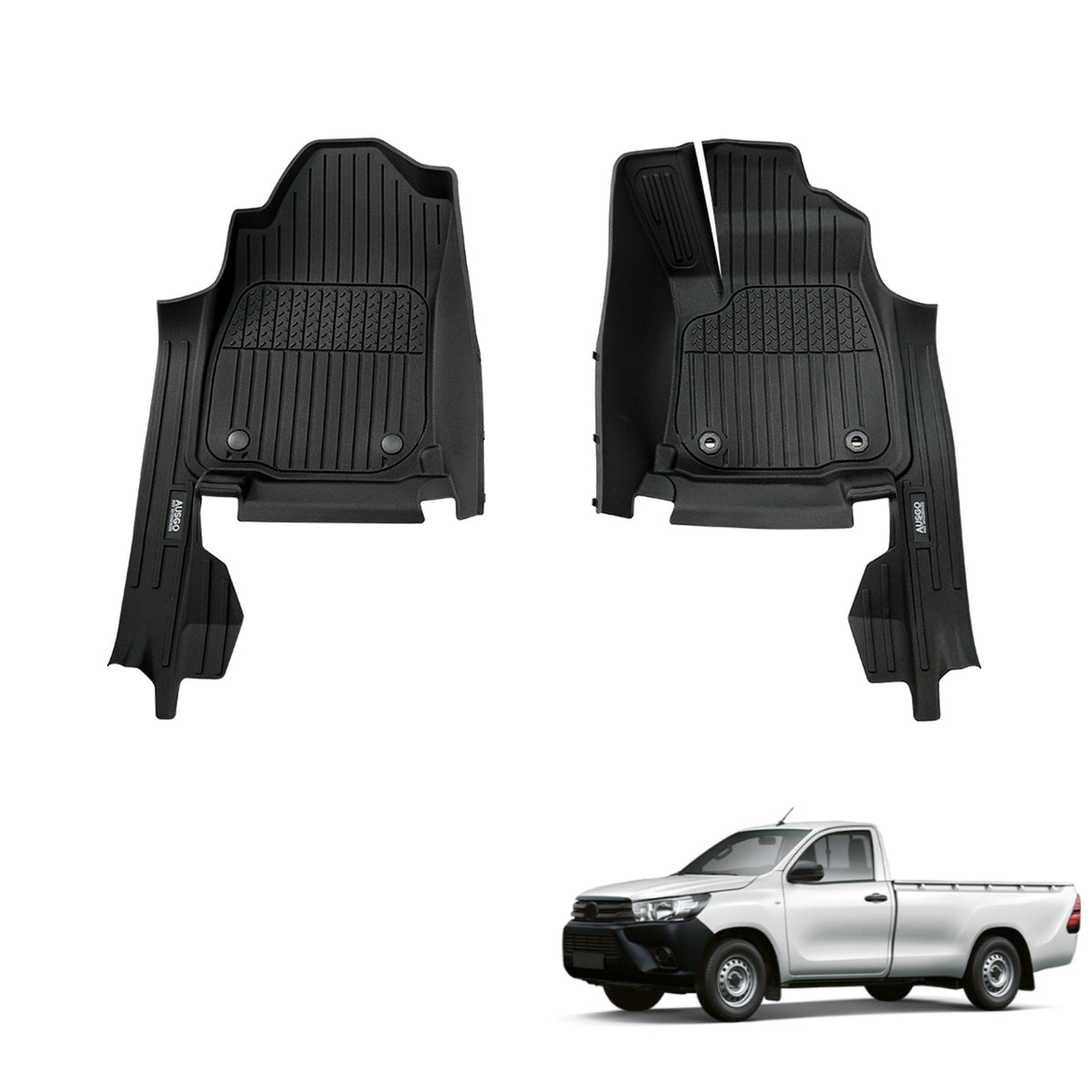 Injection 7D TPE Car Floor Mats for Toyota Hilux Single / Extra Cab 2015-2025