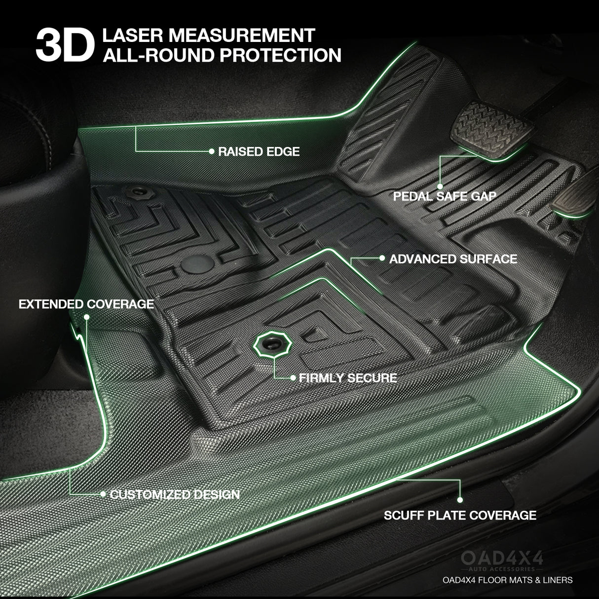 5D TPE Car Floor Mats for Toyota Landcruiser 200 2007-2012
