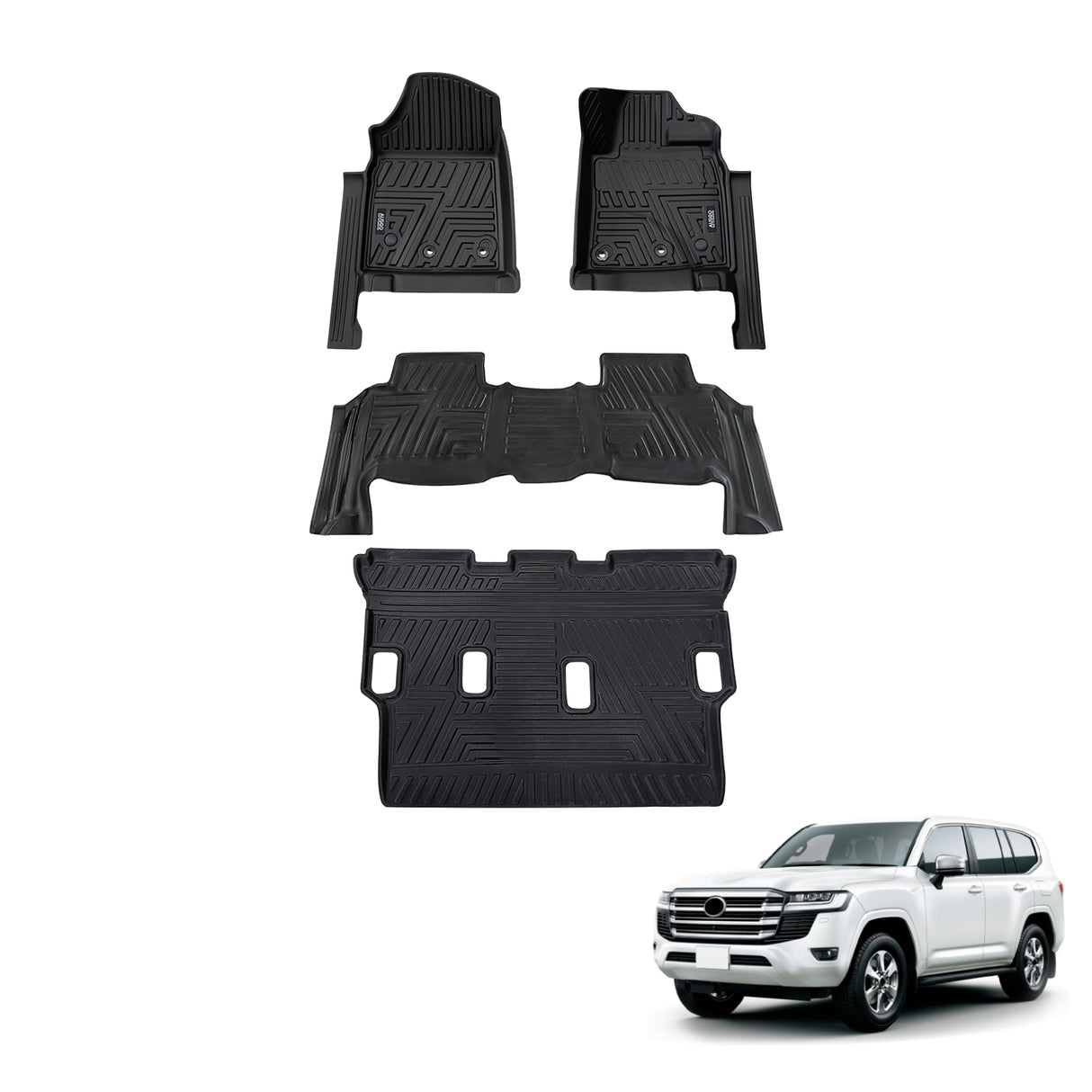 5D TPE Car Floor Mats for Toyota Land Cruiser 200 Series 2012-2021