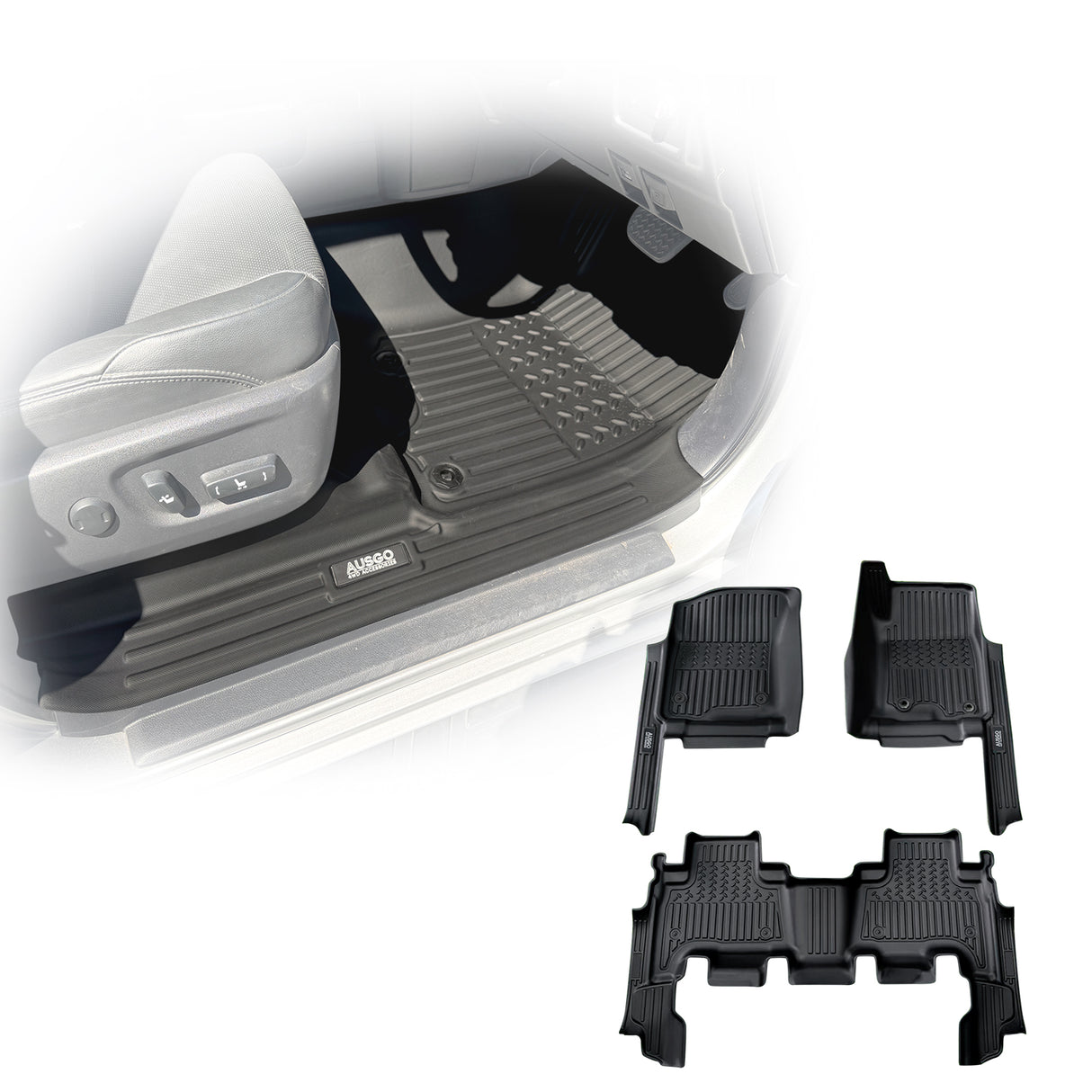 7D TPE Car Floor Mats for Toyota Land Cruiser Prado 150 Auto 7 Seats 2009-2024
