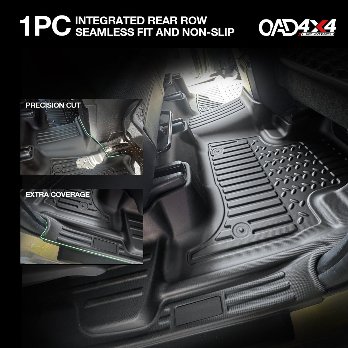 7D TPE Car Floor Mats for Toyota Land Cruiser Prado 150 Auto 7 Seats 2009-2024