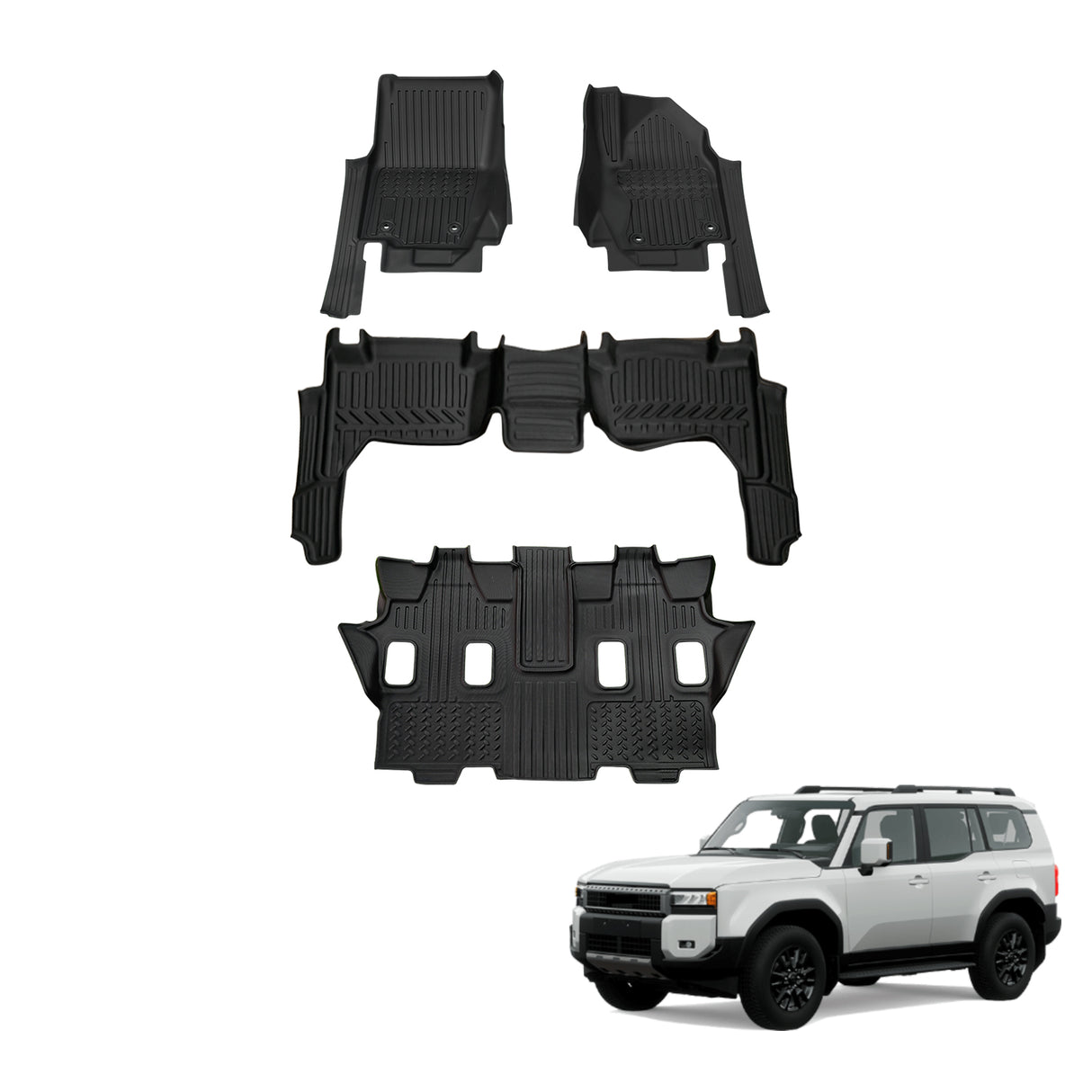 5D TPE Car Floor Mats for Toyota LandCruiser Prado 250 LC250 2024-Onwards