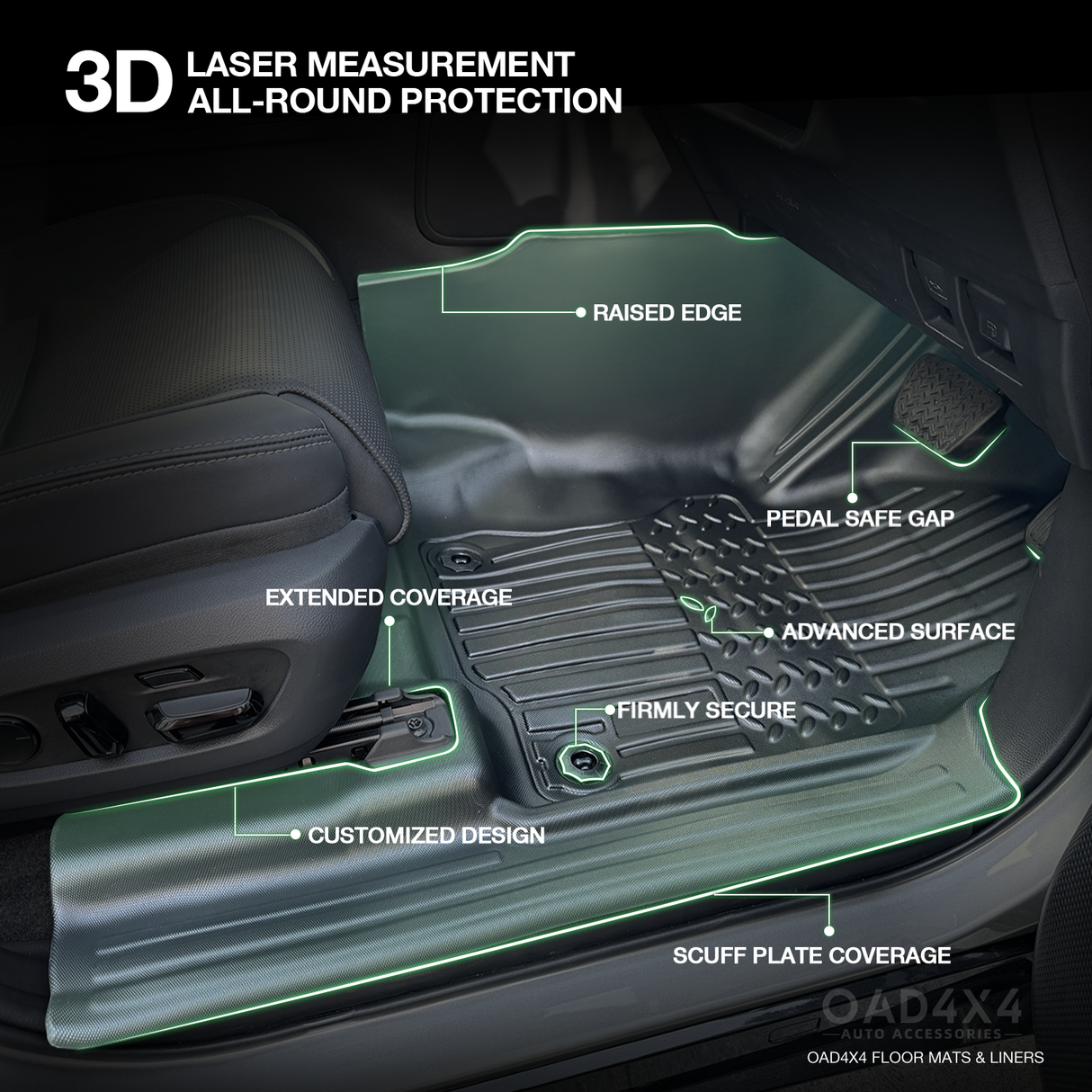 5D TPE Car Floor Mats for Toyota LandCruiser Prado 250 LC250 2024-Onwards
