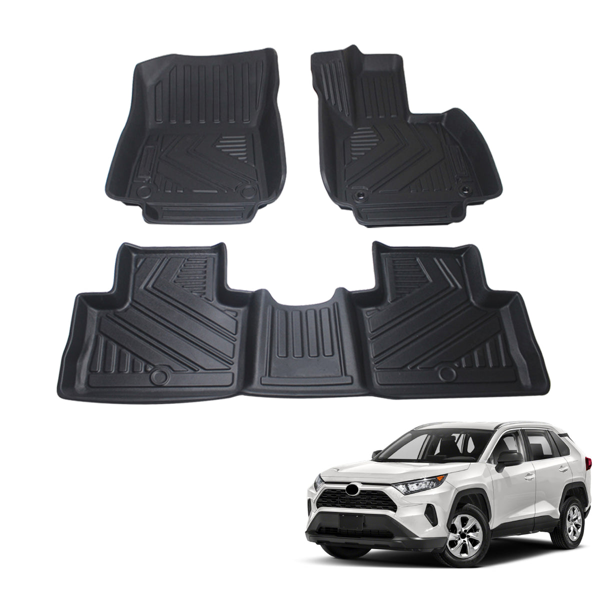 3D Car Floor Mats for Toyota RAV4 Petrol 2019-Onwards