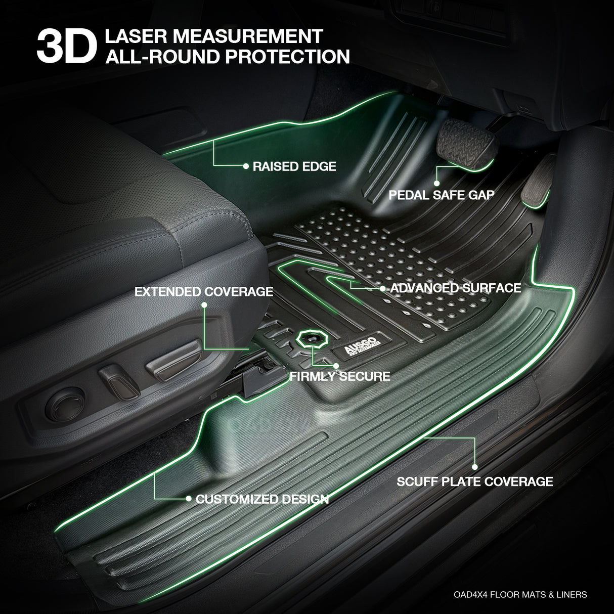 7D Car Floor Mats for Toyota Tundra 2024-Onwards