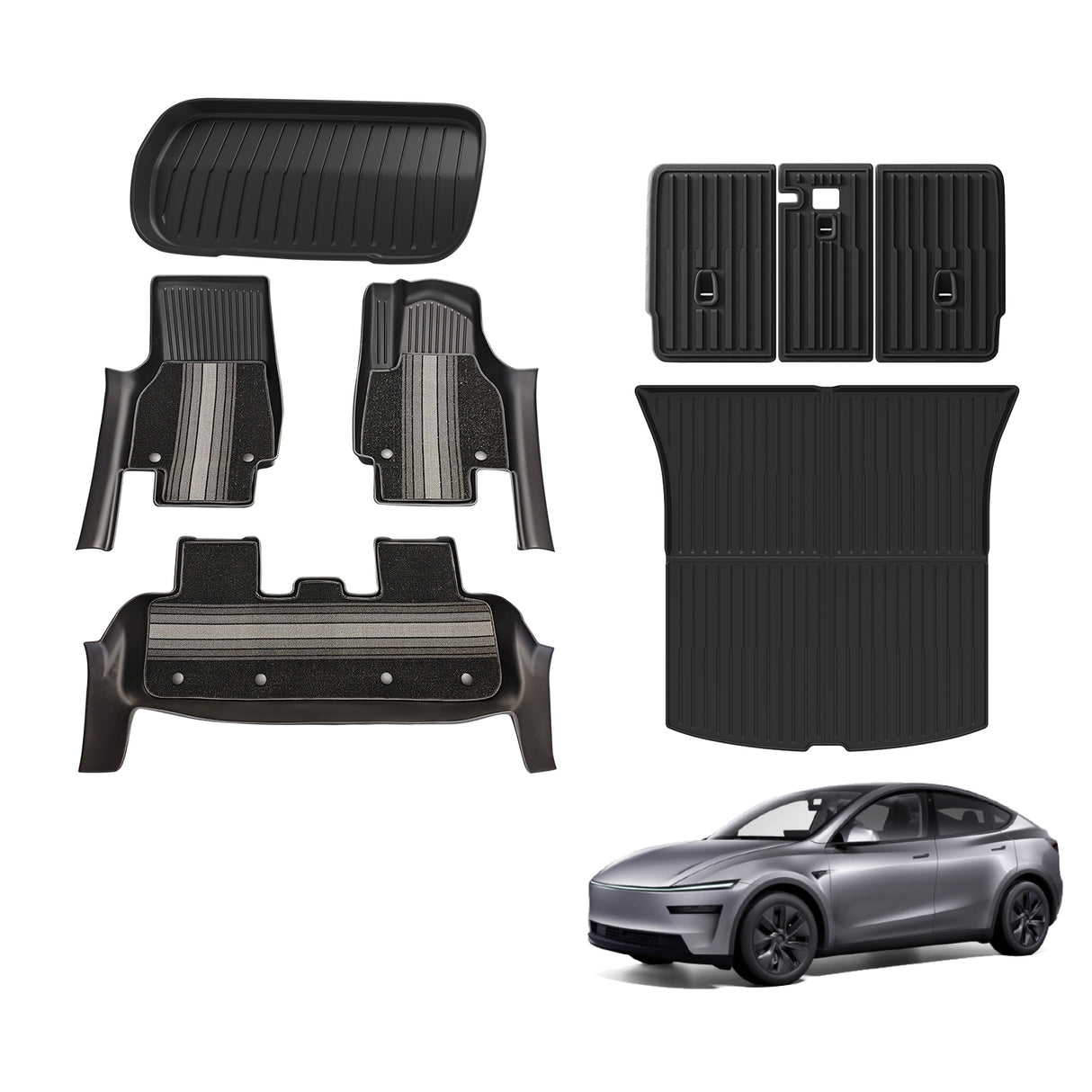 5D Double-Layer Car Floor Mats for Tesla Model Y Juniper 5 Seats 2025-Onwards
