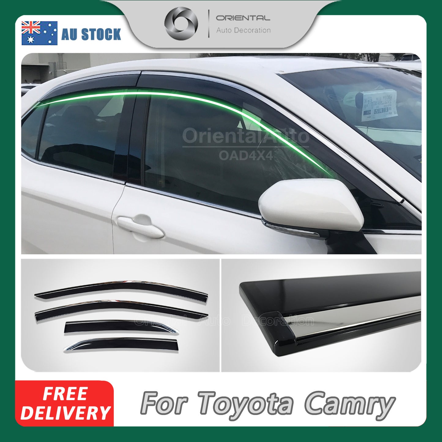 Injection Stainless Weathershields Weather Shields Window Visor For Toyota Camry 2017+