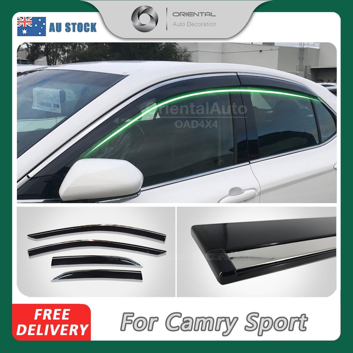 Stainless Edge Weather Shields for Toyota Camry Sport 2017-2024