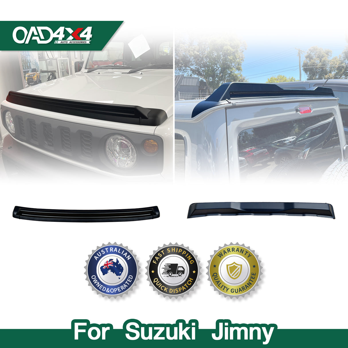 Bonnet Protector + Rear Roof Spoiler for Suzuki Jimny 2018-Onwards