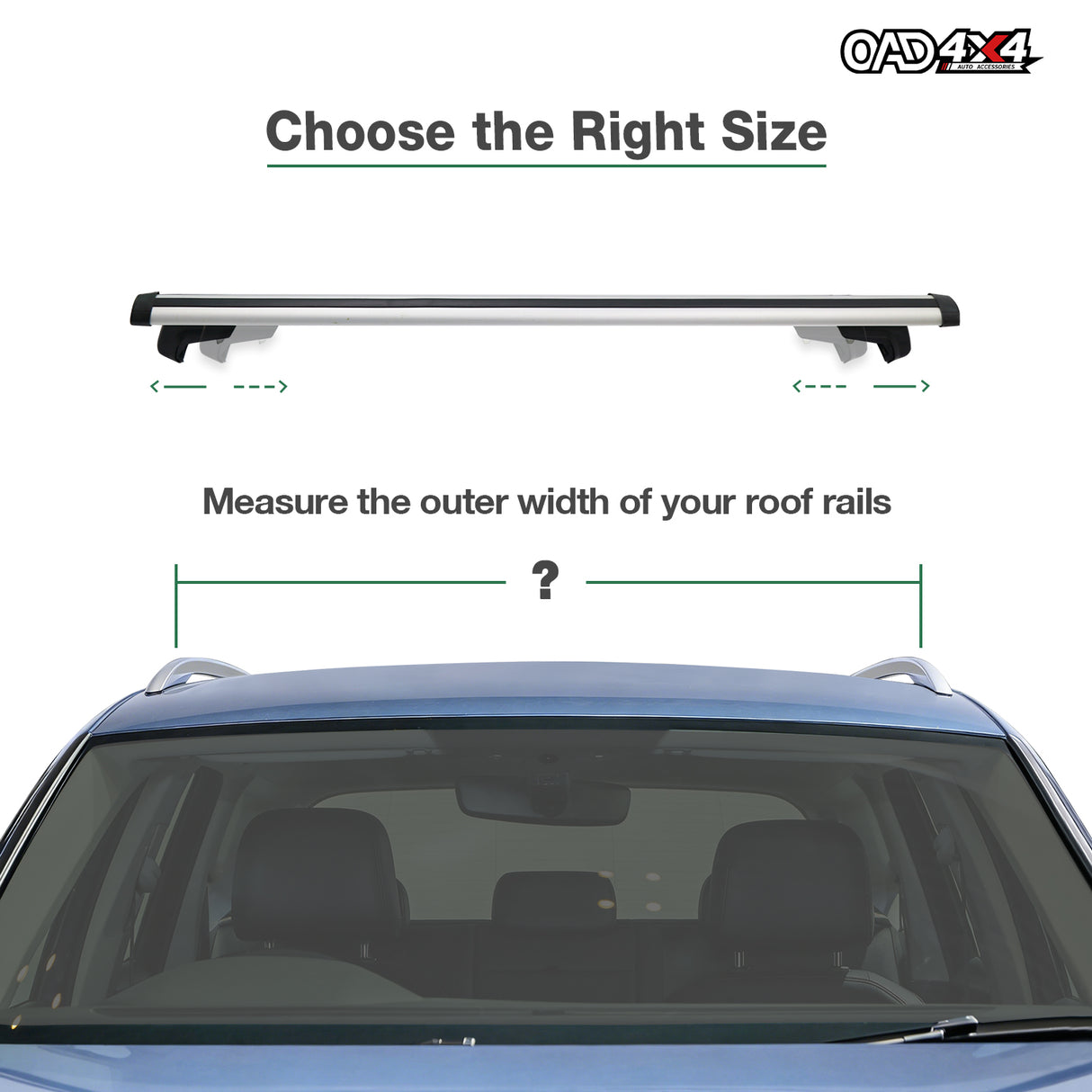 Adjustable Car Roof Rack for Raised Roof Rails - Universal Size