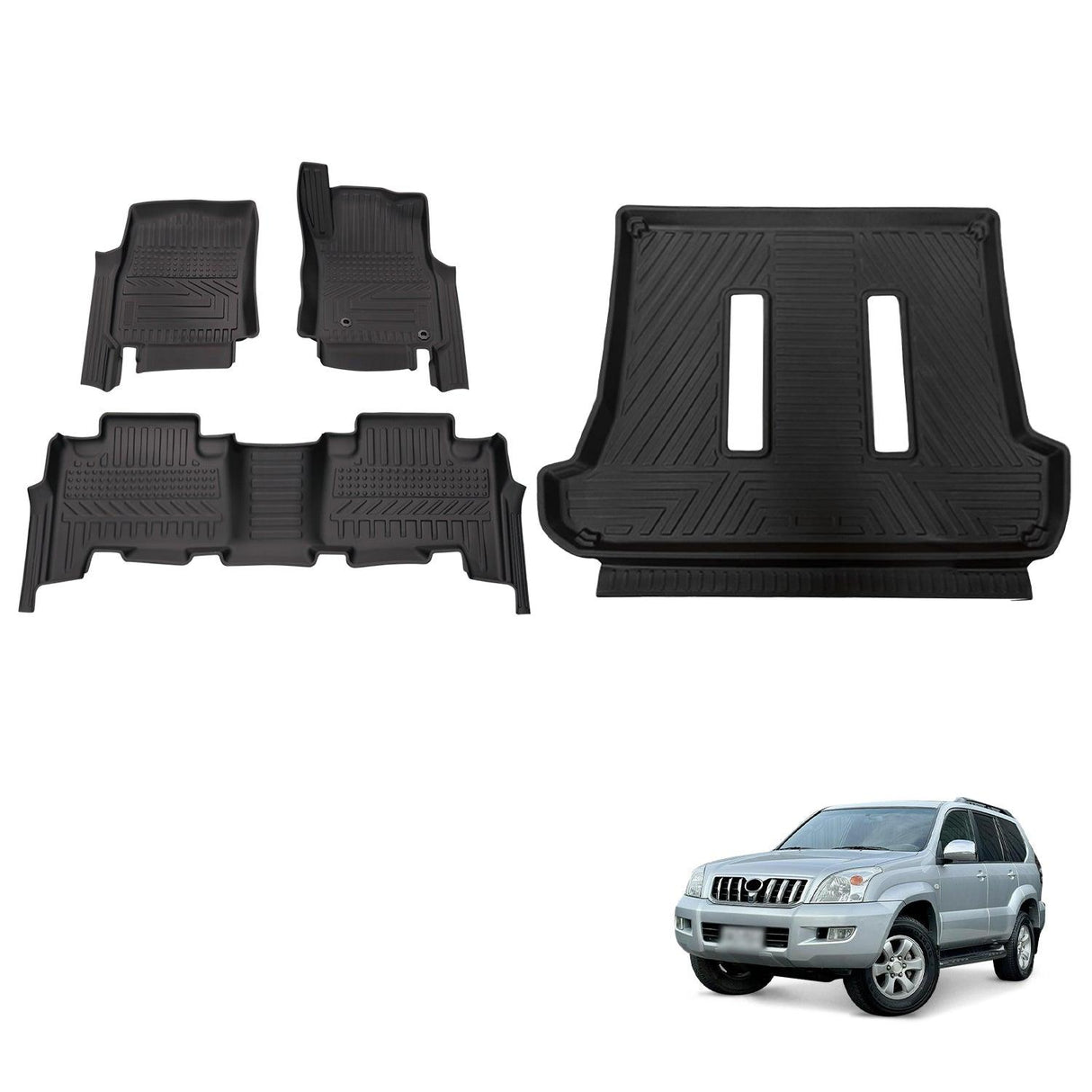 5D TPE Car Floor Mats for Toyota Land Cruiser Prado 120 Auto Transmission 2003-2009