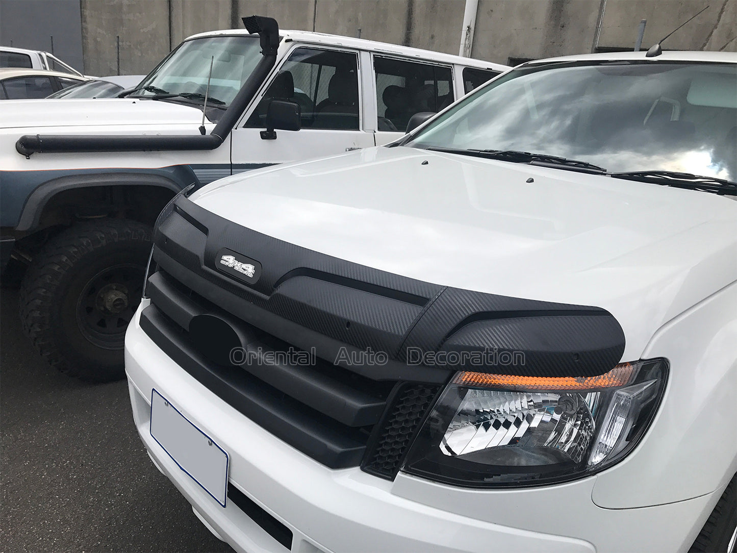 Injection Bonnet Protector & Premium Weathershield for Ford Ranger Single / Extra Cab 2012-2015 Weather Shields Window Visor + Hood Protector Bonnet Guard