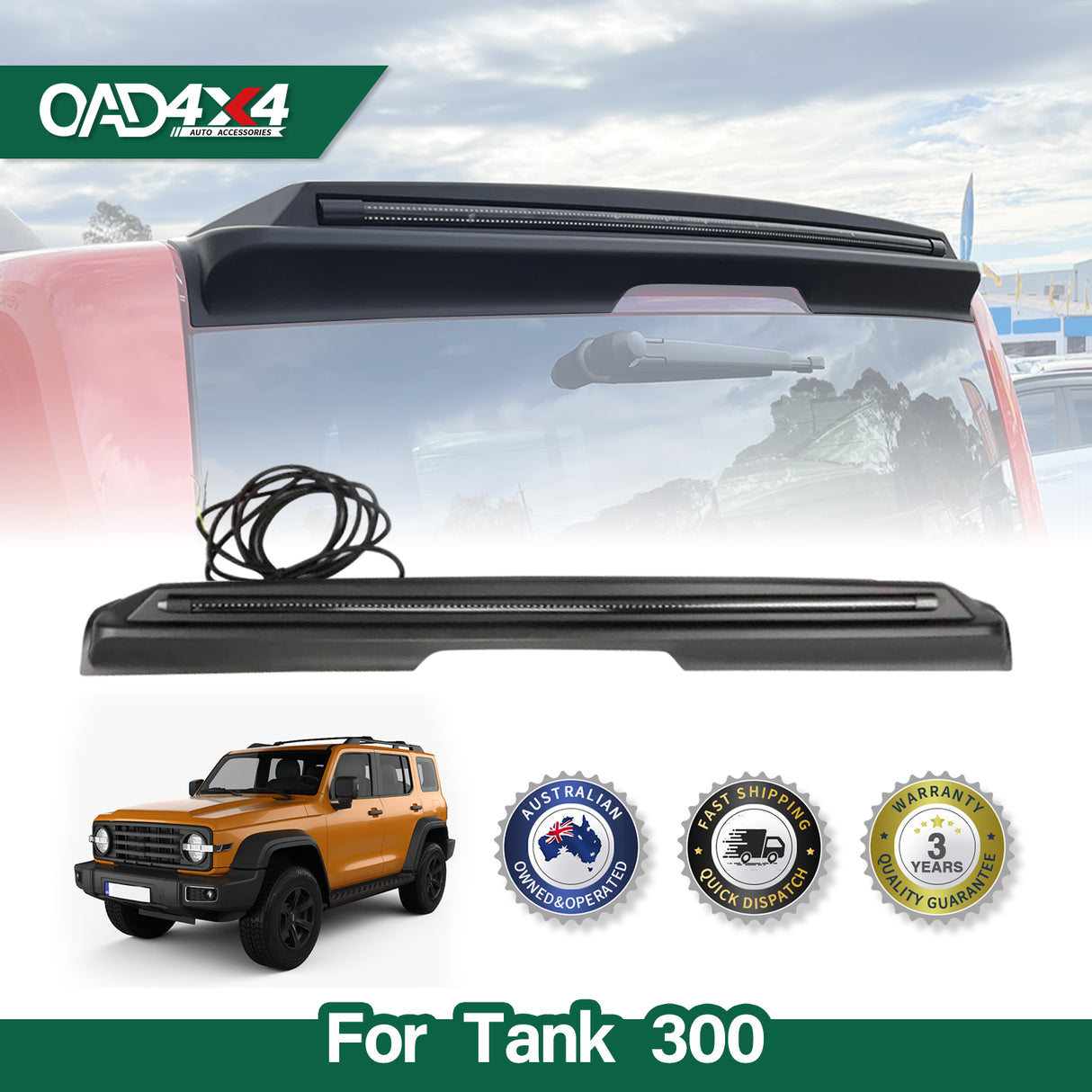 Rear Roof Spoiler with LED Light for GWM Tank 300 TANK300