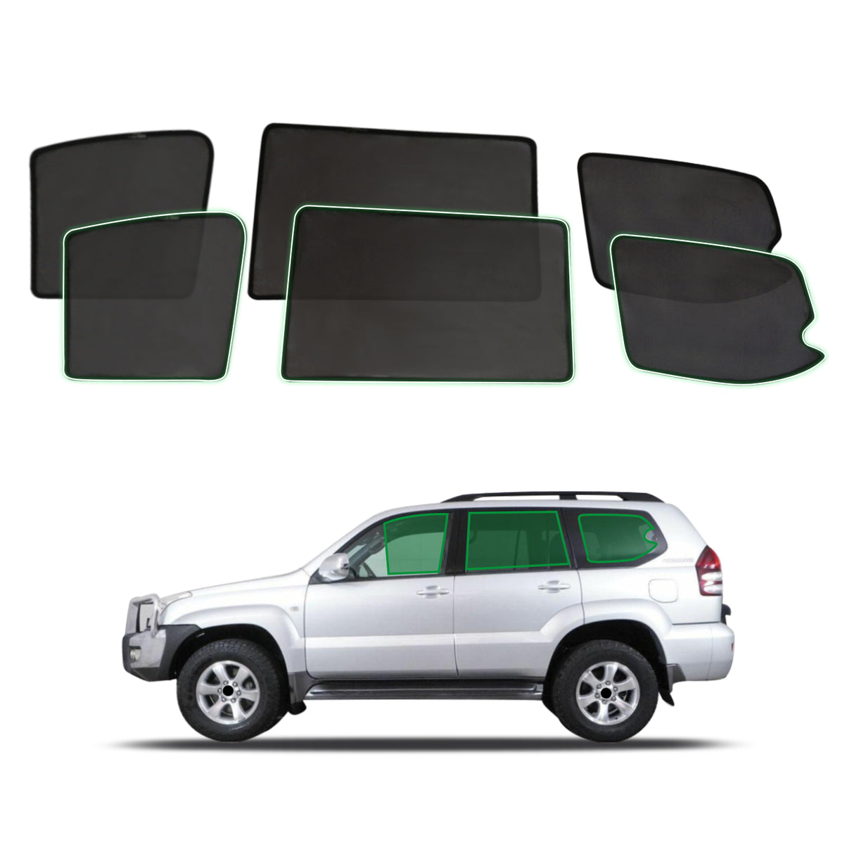 Magnetic Window Sun Shade for Toyota Landcruiser Prado 120 2003-2009