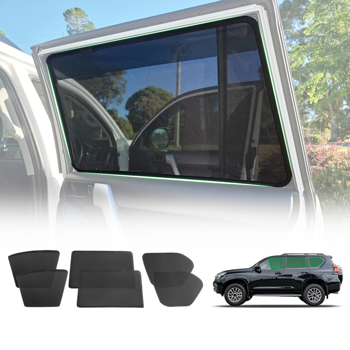 Magnetic Window Sun Shade for Toyota Landcruiser Prado 150 2009-2024