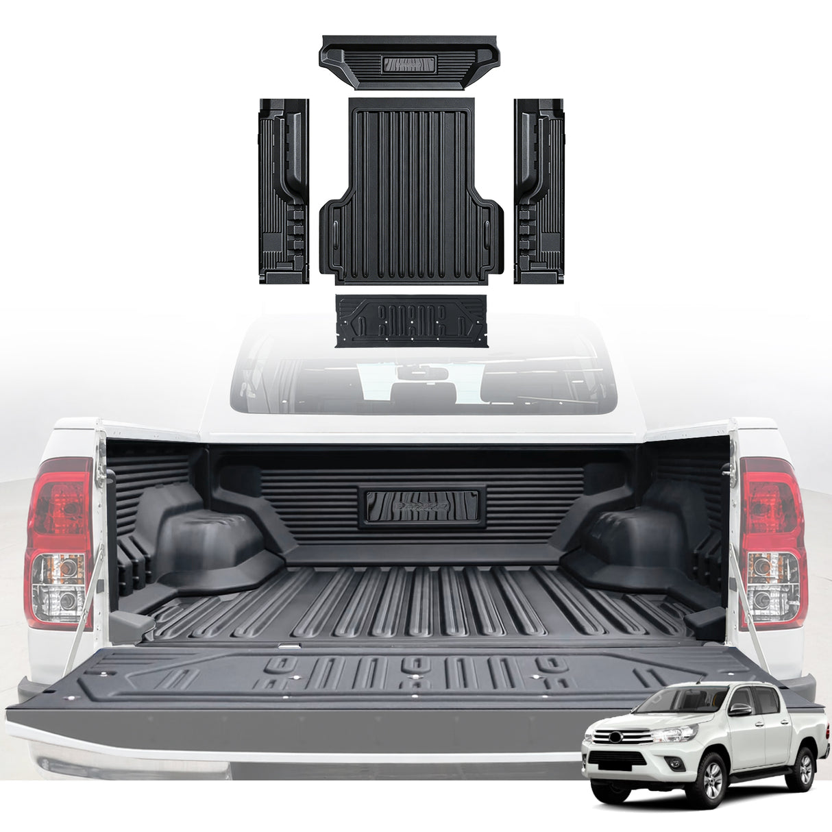 5 Piece Tub Liner for Toyota Hilux Dual Cab 2015-2025 A Deck - SR5 / GR / Rogue