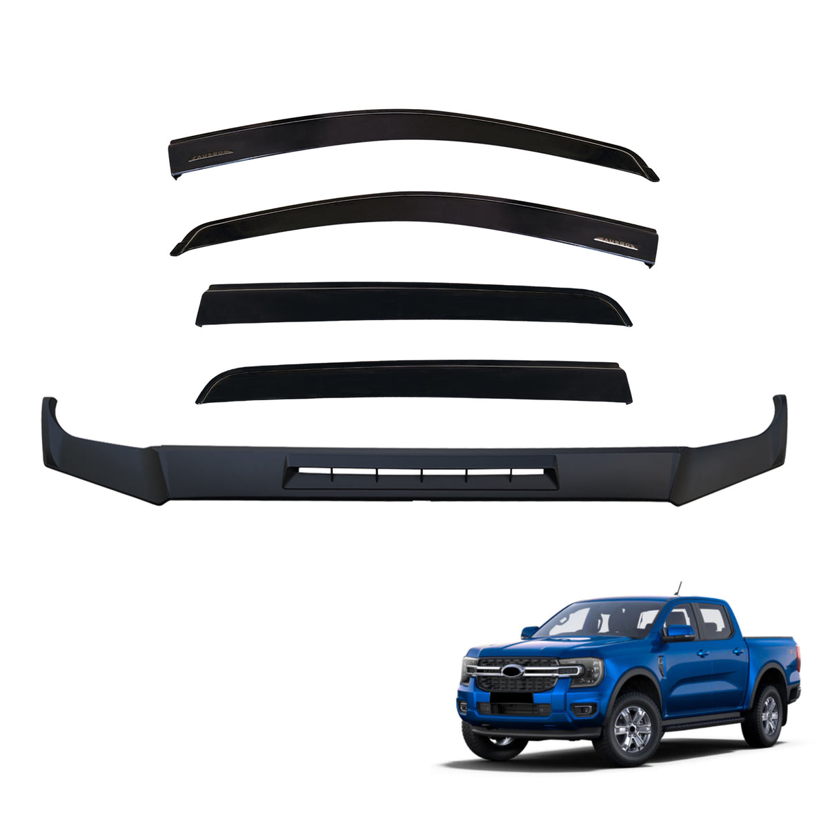 Bonnet Protector & Injection Weathershields for Ford Ranger Dual Cab N ...