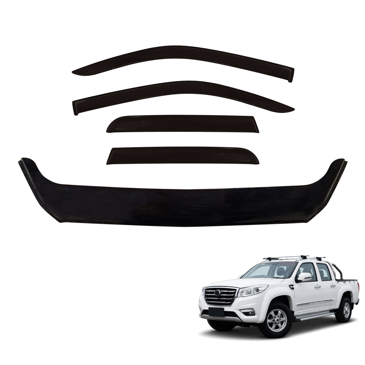 Bonnet Protector & Luxury Weather Shields for Great Wall Steed Dual Cab 2016-2020