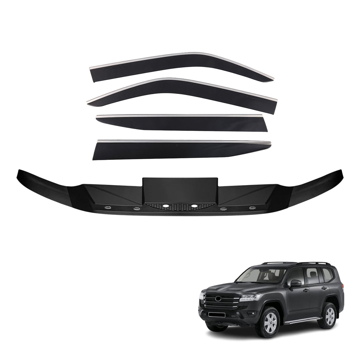 Bonnet Protector & Stainless Edge Weathershields for Toyota LandCruiser 300 Series 2021-Onwards