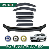 Bonnet Protector & Widened Luxury Weather Shields for Toyota Landcruiser Prado 150 2010-2013 6PCS