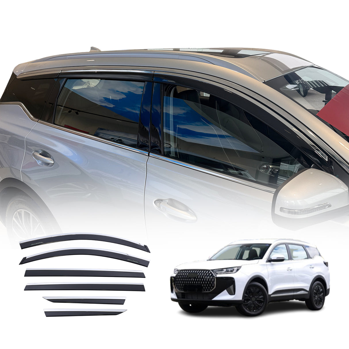 Stainless Edge Weather Shields for Chery Tiggo 7 2025-Onwards 6PCS