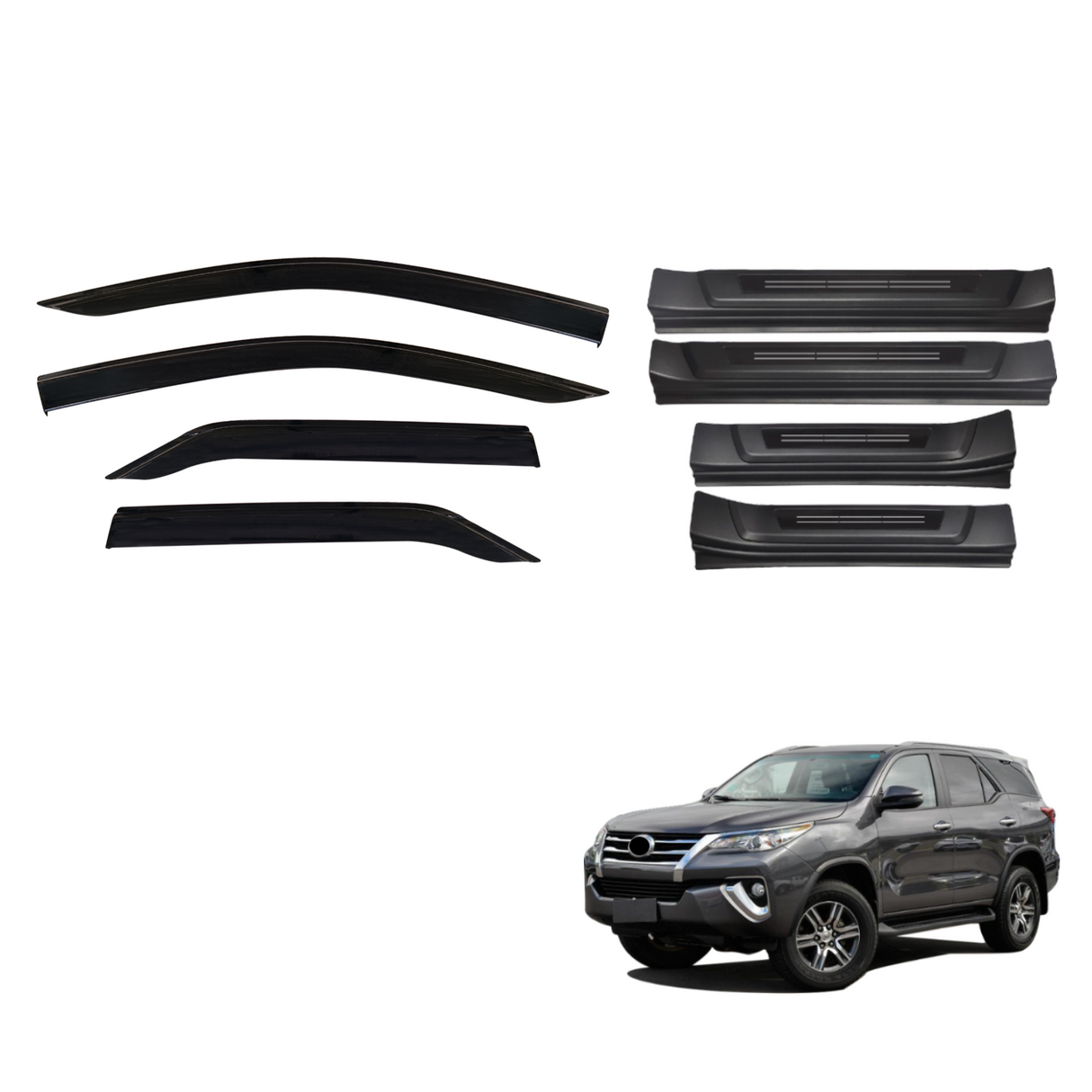 Weather Shields & Door Sill Protector for Toyota Fortuner 2015-Onwards